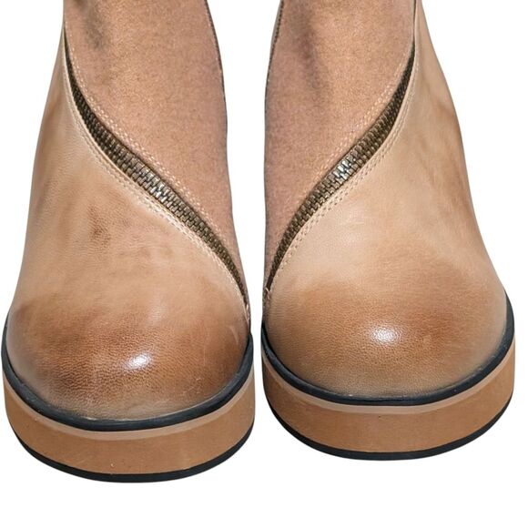 Antelope U12 Illeana leather thick heel platform ankle boot tan boho chic 38 - Picture 8 of 11
